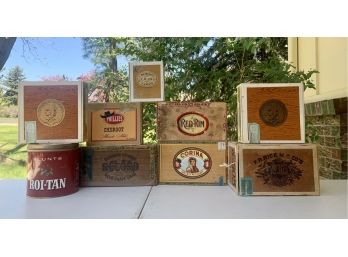 Collection Of Vintage Cigar Boxes