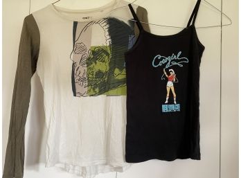 Two Shirts Including Cowgirl Tank And Andy Warhol Baseball Tee From Uniqlo