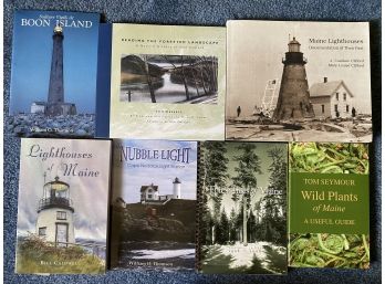 A Collection Of Books About Maine Including Lighthouses & Flora/Fauna