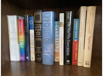 A Collection Of Mostly Hardcover Titles Including The Rothschilds, The Road To Reality, And Livy