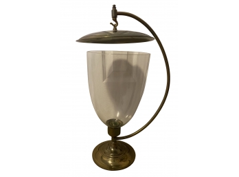 A Great Vintage Brass Lantern With Glass Hurricane Insert