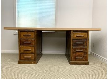 Makeshift Desk With Antique Drawers