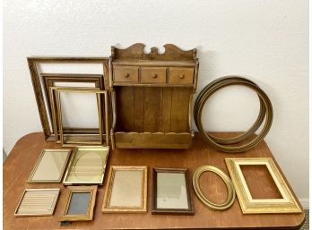 Grouping Of Frames And Vintage Mail Holder