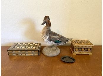 Taxidermy Duck Inlay Boxes And Broodmore Belt Buckle