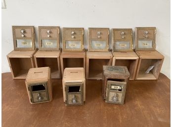 Collection Of Vintage Mailboxes With Wood Piggie Bank Boxes