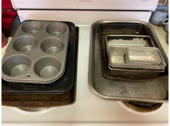 Calling All Bakers! A Nice Collection Of Muffin Tins, Sheet Pans And Loaf Pans