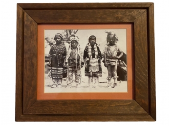 A Nice Photographic Print Of Four Native American Children