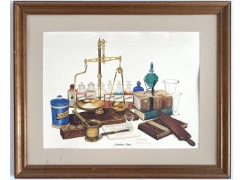Charles Spaulding Pencil Signed & Numbered Pharmacy Art Print Titled 'Sucendem Artem'