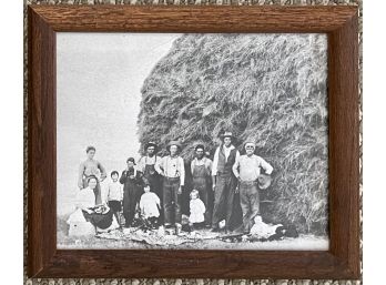 Framed Print Of Giant Hay Bale And Picnic