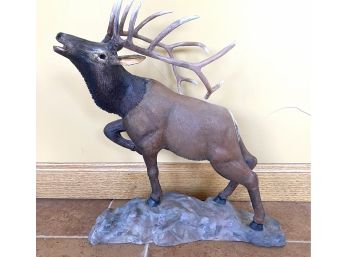 A Nicely Carved Wood Bugling Elk