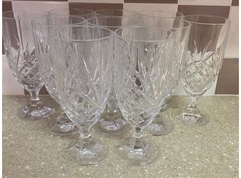 A Great Set Of 10 Heavy Crystal Goblets