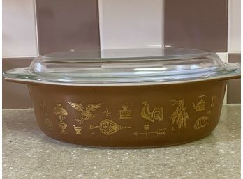 A Collectible Vintage Oval Pyrex Serving Dish With Lid
