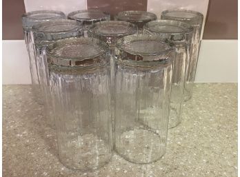 A Lovely Set Of 9 Tall Vintage Water Glasses