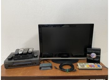 Magnavox DVD Player Panasonic VHS And Vizio Flat Screen TV