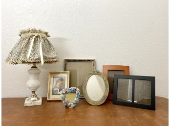 Frames And Small Table Lamp