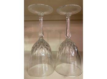 Beautiful Pair Of Two Cut Crystal Stemware Pieces