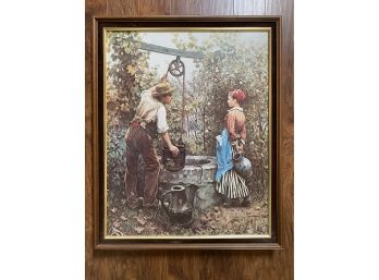 Framed Print Of Young Couple At The Well