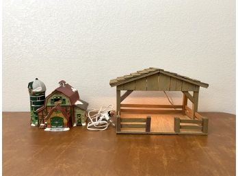 Vintage Light Up Nativity Scene And Heartland Valley Village Barn