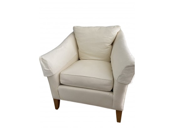 A Beautiful Ethan Allen Linen Blend White Side Chair