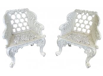 Beautiful White Cast Iron Chairs