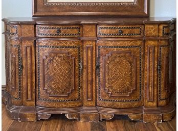 A Beautiful L.T. Empire Credenza With Mottled Design And Foliate Stencil Drawing