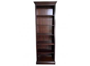 A Extra Tall Solid Wood Ethan Allen Bookshelf With Tapered Design
