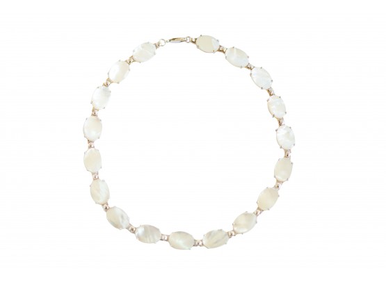 Beautiful Mother Of Pearl Necklace Set In Sterling Silver