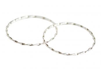 Two Sterling Silver Twisted Bangles