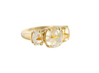 10k Gold With Rutilated Quartz Ring Size 7