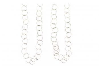 2 Sterling Silver Circle Chain Necklaces