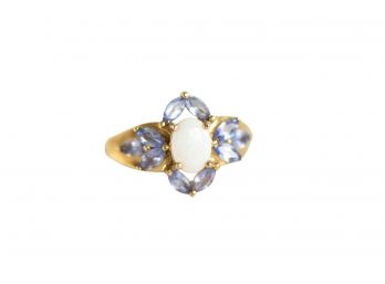 10k Gold Ring With Opal And Tanzanite Size 7