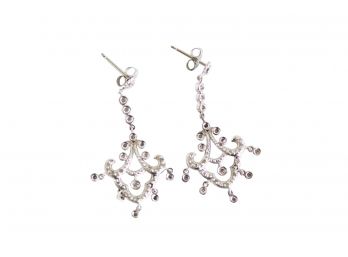 Pair Of Dainty Sterling Earrings With Chandelier Design