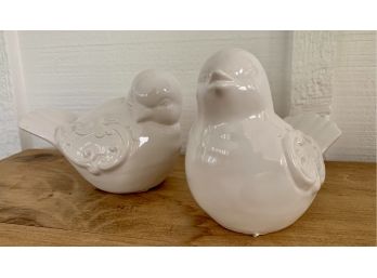 New! White Ceramic Birds