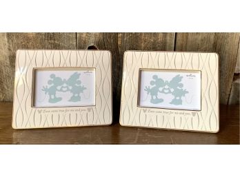 New! Ceramic Minnie And Mickey Picture Frames