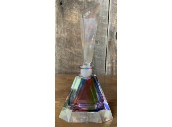 Beautiful Vintage Iridescent Crystal Perfume Bottle