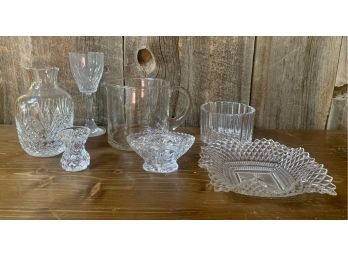 Assorted 7pc. Glass And Crystal Serving Pieces