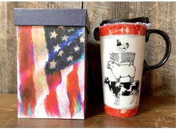 New! Ceramic Travel Mug In Gift Box