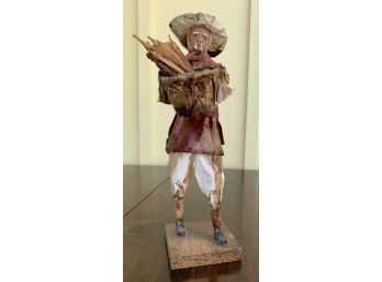 Vintage Mexican Paper Mache Old Man With Bread