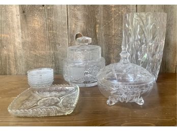 Assorted Glass And Crystal Serving Pieces