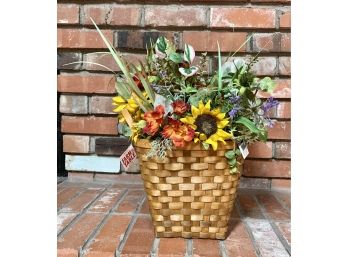 Hallmark Farm To Table Wicker Basket With Faux Flowers