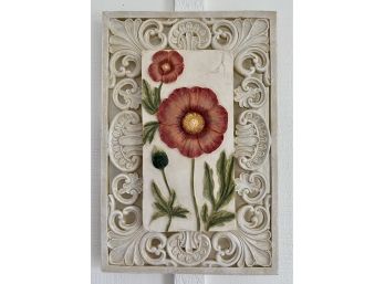 Resin Wall Plaque With Poppies