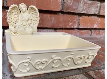 Resin Trinket Tray With Seated Angel