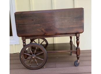 Vintage Ethan Allen Pine Cart With Folding Top