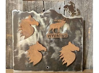 New! Wyoming Laser Cut Metal With Magnets Wall Hanging