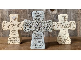 New! Ceramic Crosses With Quotes