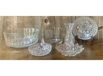 Assorted 6pc. Glass And Crystal Serving Pieces