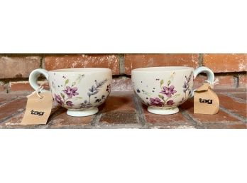 New! Lovely Floral Tea Cups By TAG
