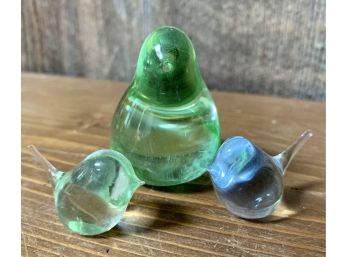 3 Glass Mini Birds