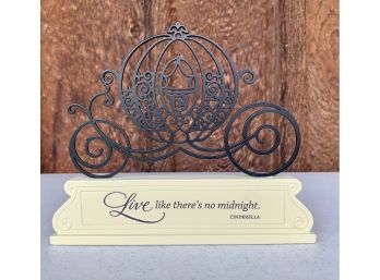 New! Disney Hallmark 'live Like There's No Midnight' Wood/ Metal Decorative Plaque