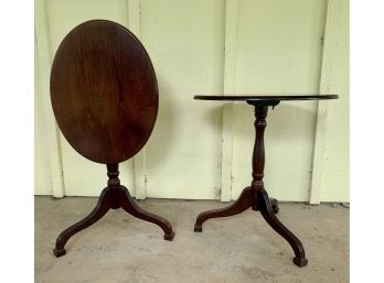 Pair Of Bombay Co. Oval Tilt Top Tables